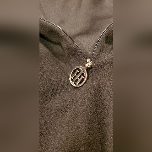 TOMMY HILFIGER  Elegant Black Dress with Sheer Sleeves, Size 8. - Picture 10 of 11